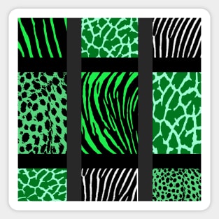 Green Mixed Animal Print Sticker